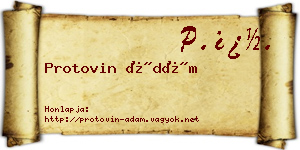 Protovin Ádám névjegykártya